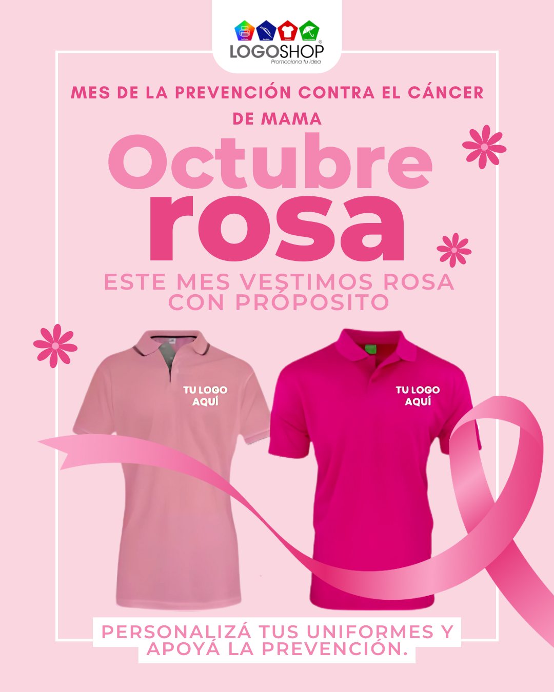 Personaliza tus uniformes y apoya la prevención del cáncer de mama.