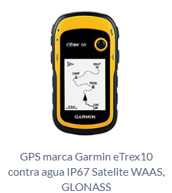 GPS marca Garmin eTrex10 contra agua IP67 Satelite WAAS, GLONASS